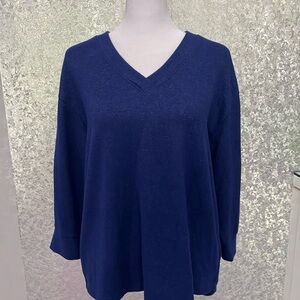 CAbi Royal Blue V-Neck Sweater Size XS